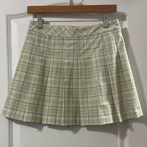 Aritzia Sunday Best Olive Pleated Mini Skirt